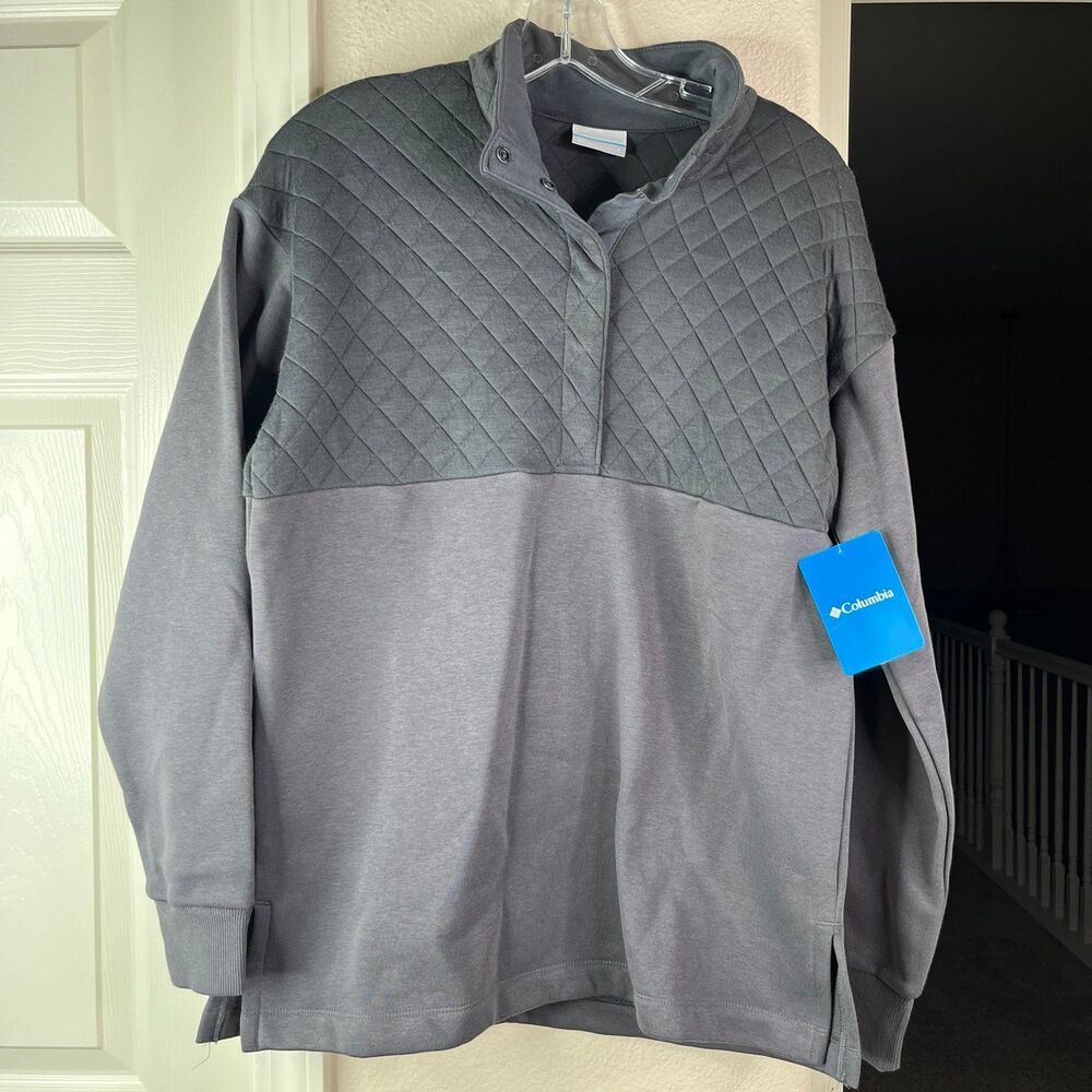 Columbia Women's Hart Mountain Quilted 1/2 Snap Sweater Size Small #561 - Picture 3 of 12